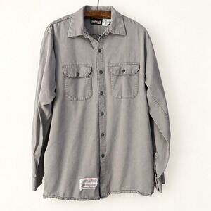 Bulwark Shirt Size L Flame Resistant Button Down Work Shirt Gray